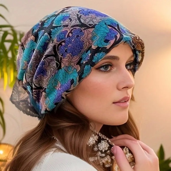 ✂️ SPRING SWEEP SALE Bohemian Colorful Print Versatile Slouchy Beanie or Scarf - Picture 5 of 9